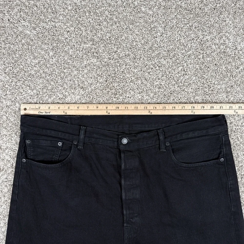 Levis Jeans Mens 42x32 Black 501XX Button Fly Straight Leg‎ Denim